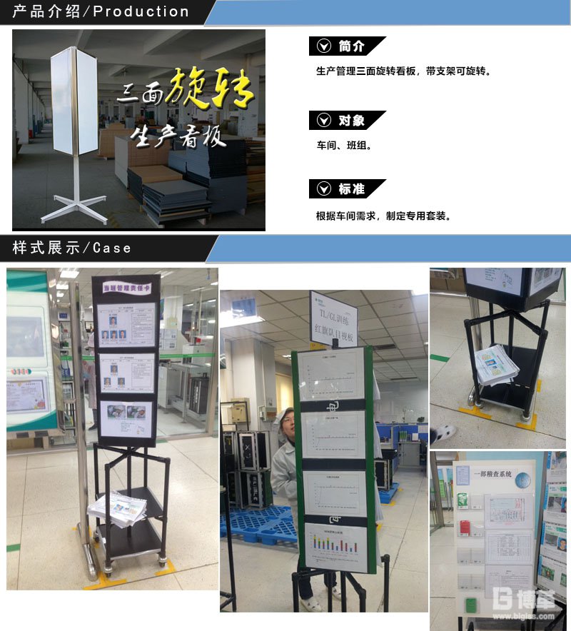 車間生產管理三面旋轉看板